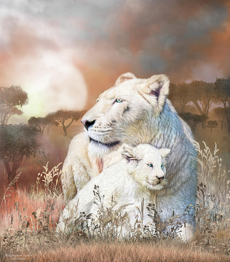 Wild Generations - Lioness Mixed Media by Carol Cavalaris