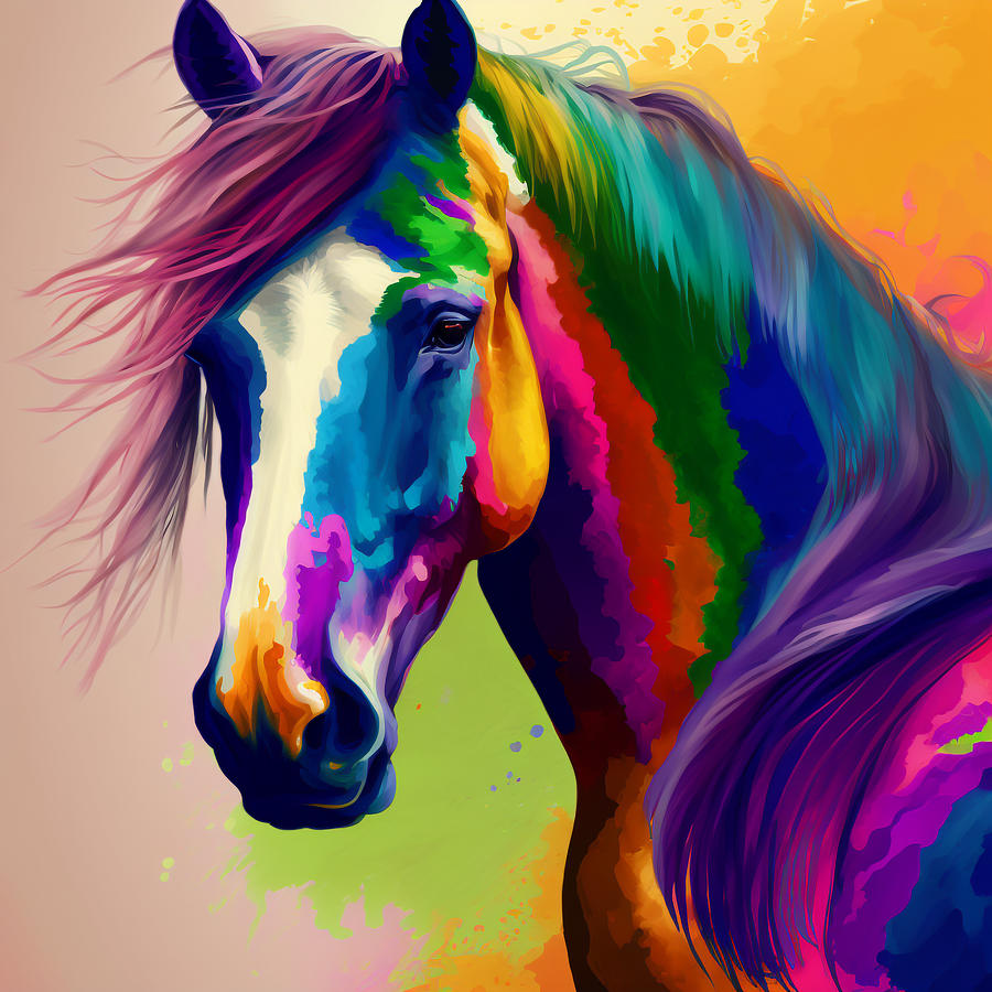 Wild Horse Art Print Digital Art by DiginYall - Fine Art America