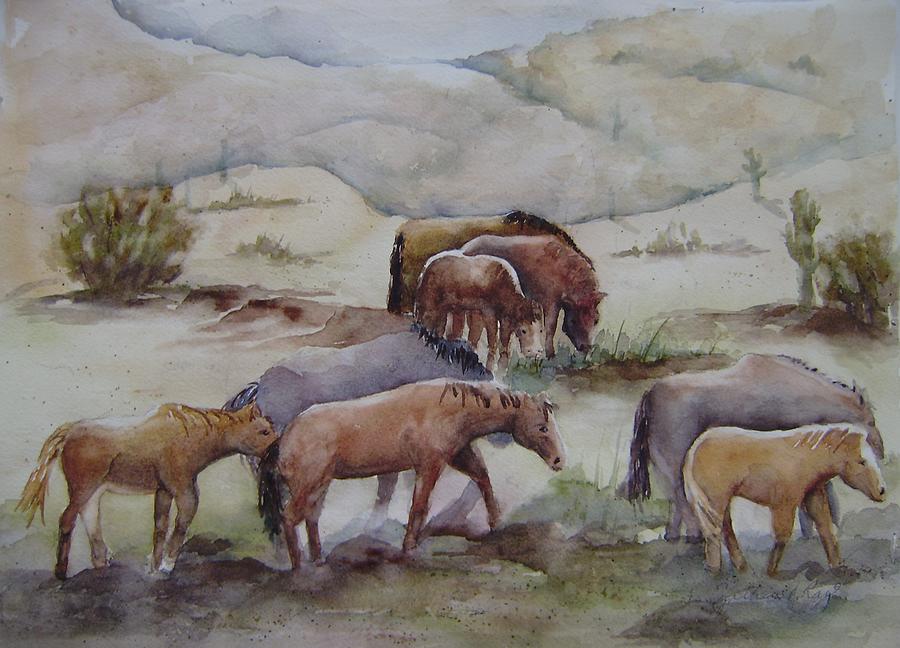 Wild Horse Herd Painting by Cindy Ray | Fine Art America