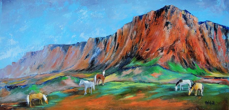 Wild Horse Mountain Painting by Roseanne Schellenberger