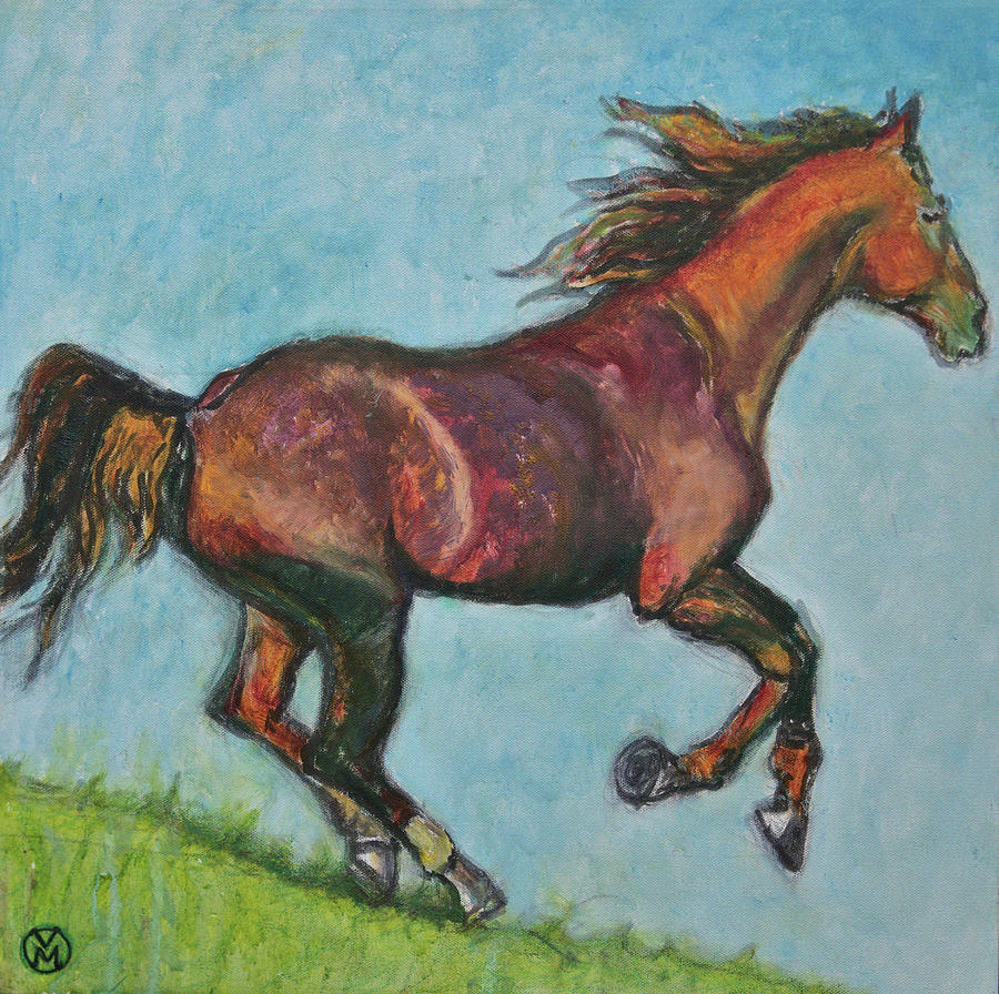 Horse Painting - Wild Horse by Vibeke Moldberg