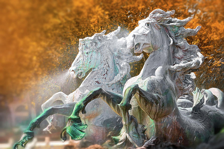 Wild Horses Girondins Fountain Bordeaux France Photograph by Carol Japp