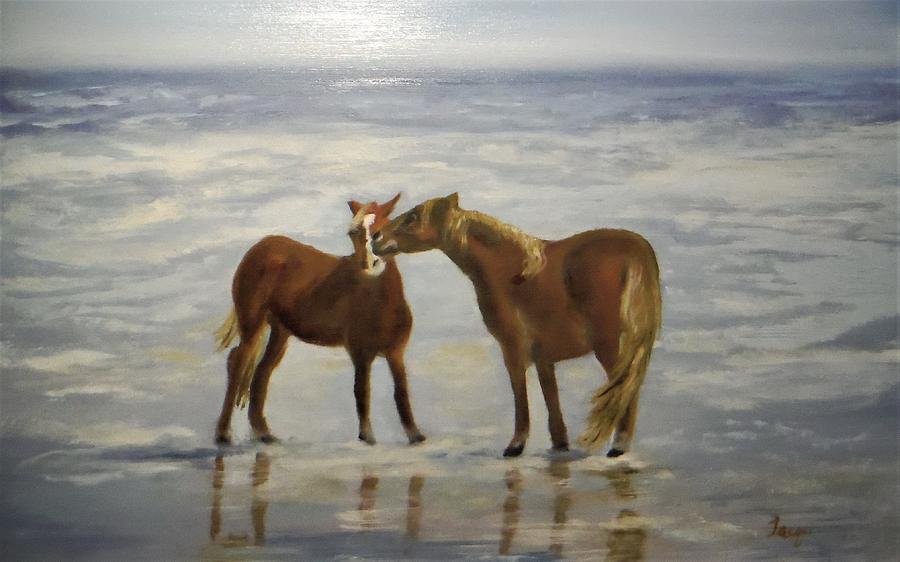 Wild Horses Painting by Jacqueline Whitcomb