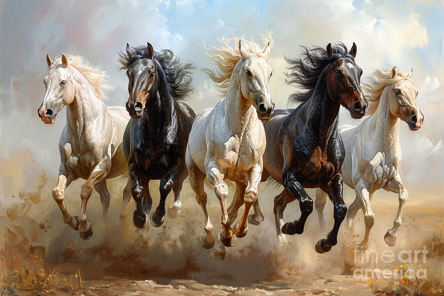 Wild Horses Series 03162024a Digital Art by Carlos Diaz