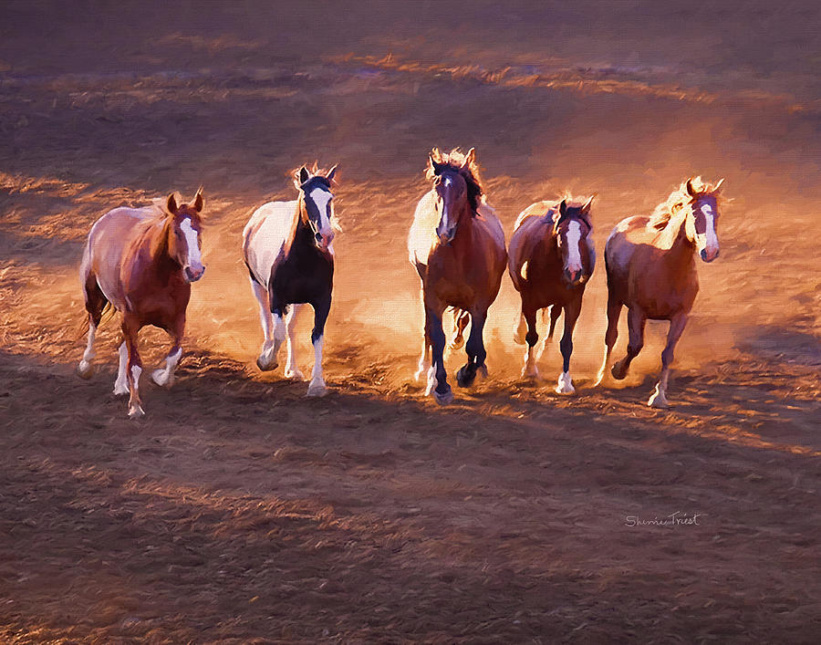 Wild Horses Digital Art by Sherrie Triest