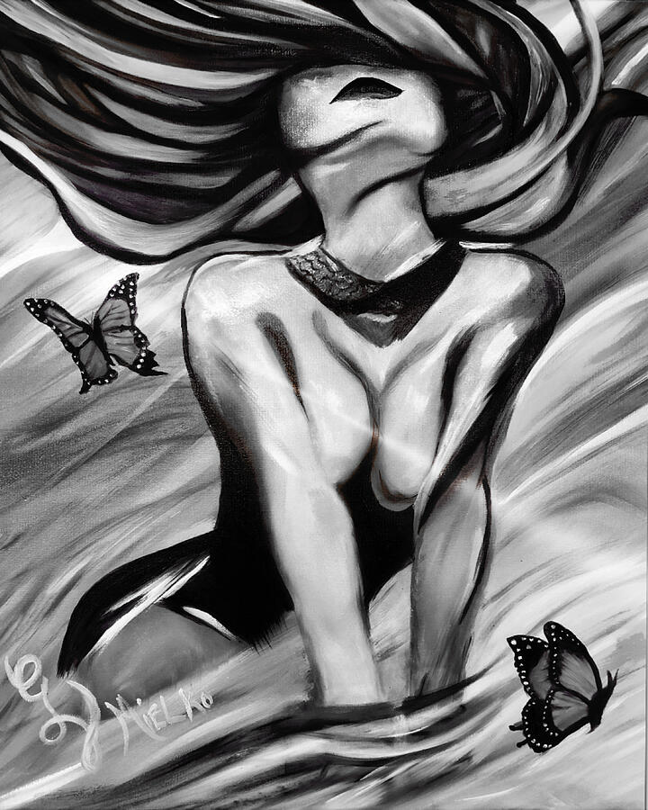 Wild in Black and White Painting by Gina Mielko