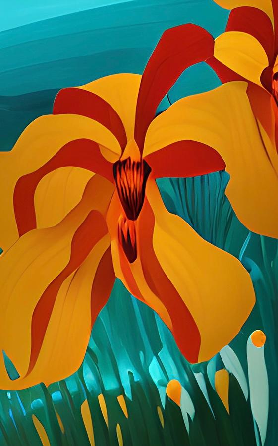 Wild Iris I Painting by Bonnie Bruno