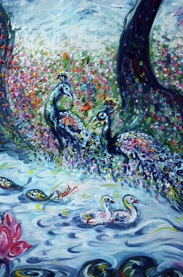 Peacock Painting - Wild Life - Beauty  by Harsh Malik