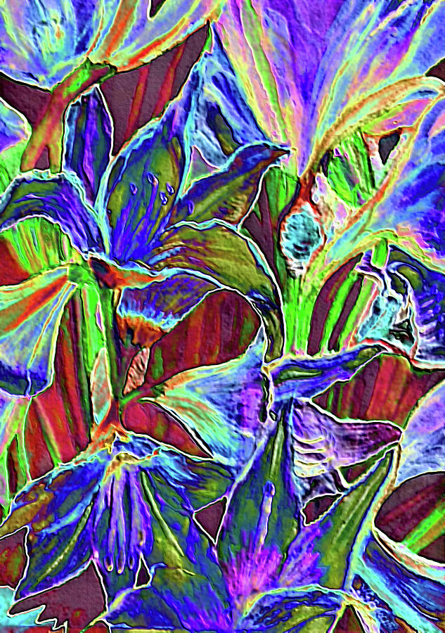 Abstract Digital Art - Wild Lillies by Vickie G Buccini