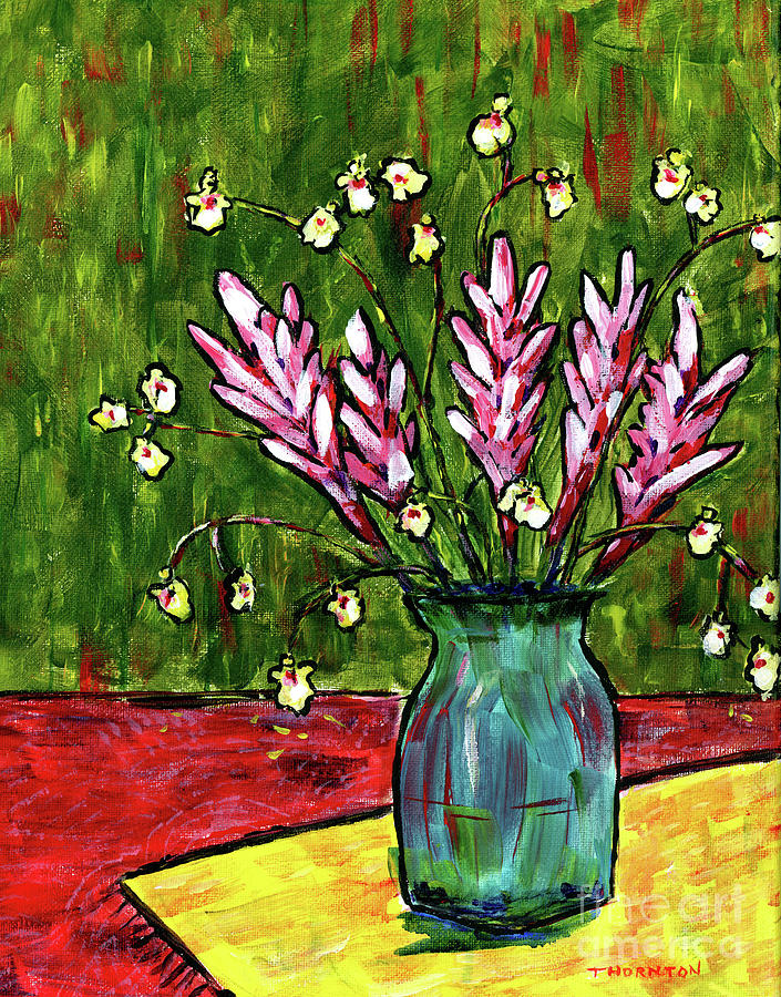 Wild Orchids and Pink Ginger Painting by Diane Thornton
