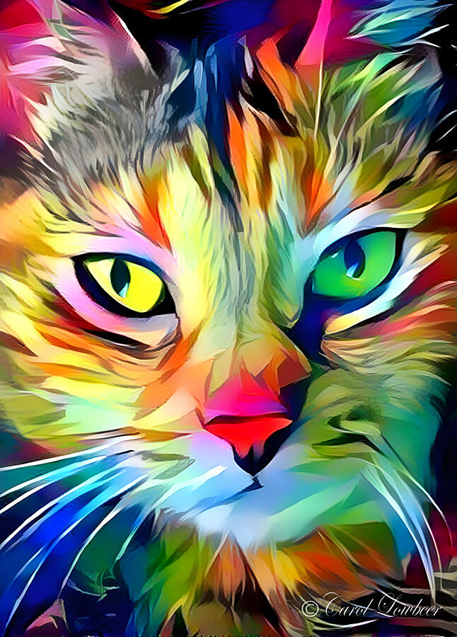 Wild Paprika the Cat Digital Art by Carol Lowbeer - Fine Art America