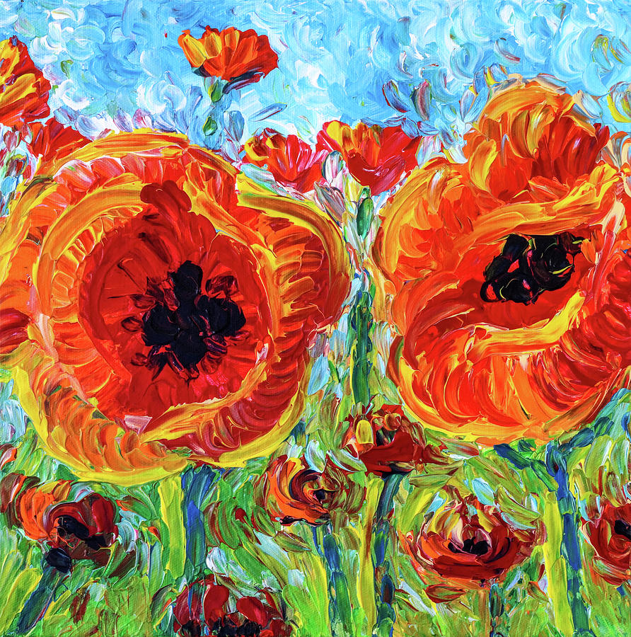 Wild Poppies Painting by Bari Rhys