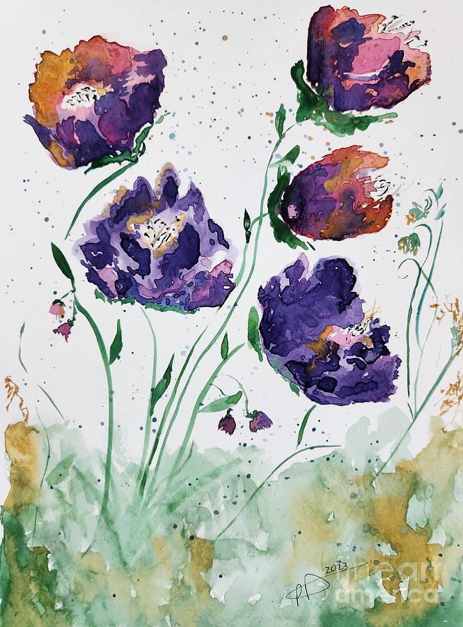 Wild Poppies Painting by Patti Powers