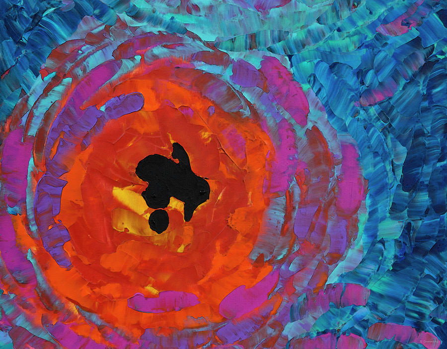 Wild Poppy - Colorful Flower Art - Sharon Cummings Painting by Sharon Cummings