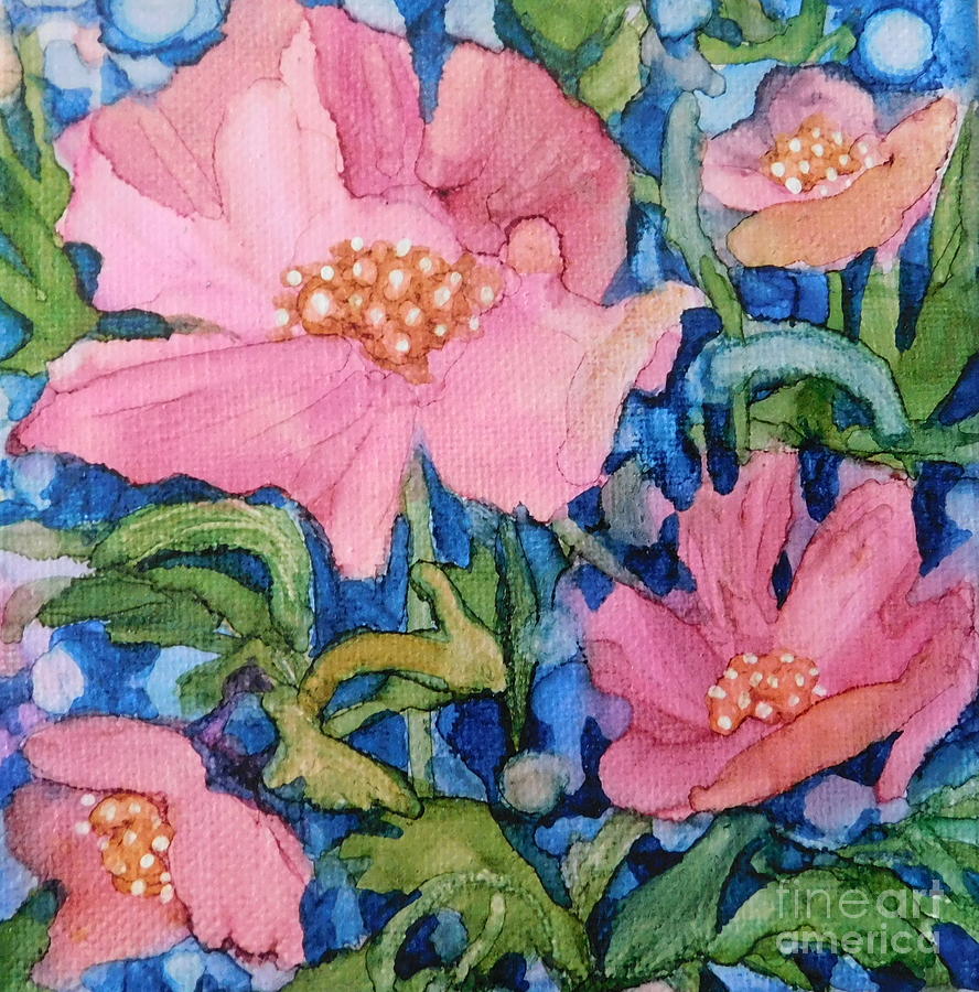 Wild Rose Painting by Joan Clear