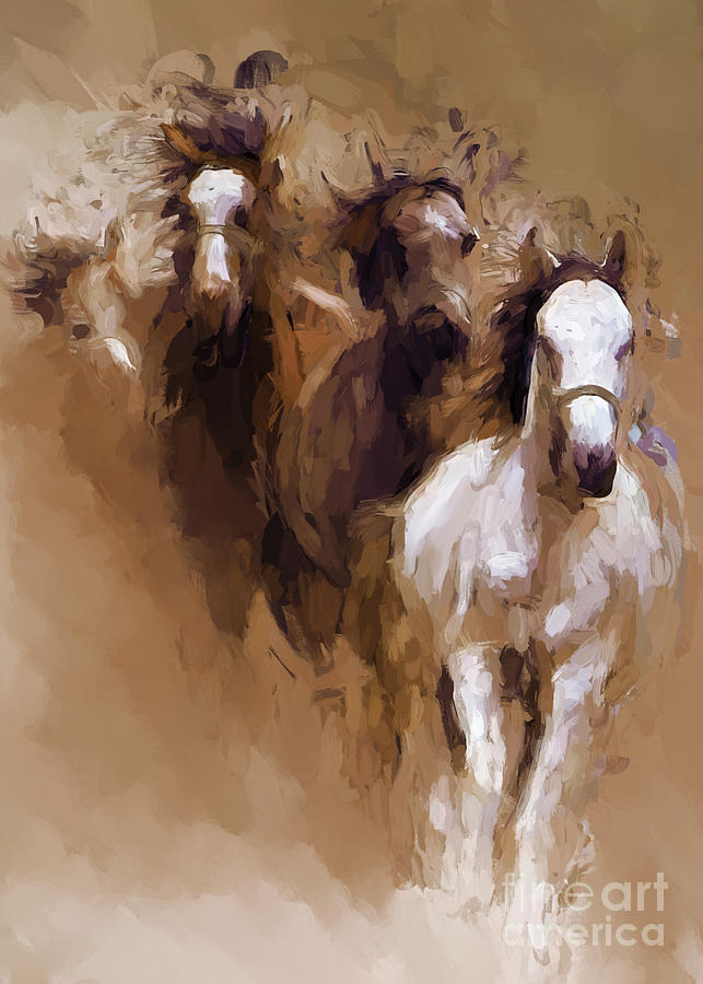 Wild Running Horse 004r5 Painting by Gull G