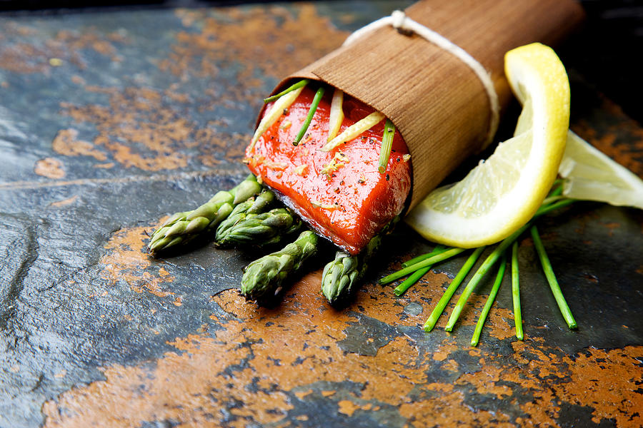 Wild Salmon fillet outdoor cedar wrap bbq grilled Photograph by Eyecrave Productions
