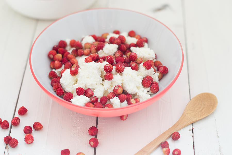 Wild strawberry with cottage cheese Photograph by Olga_Pishchulina