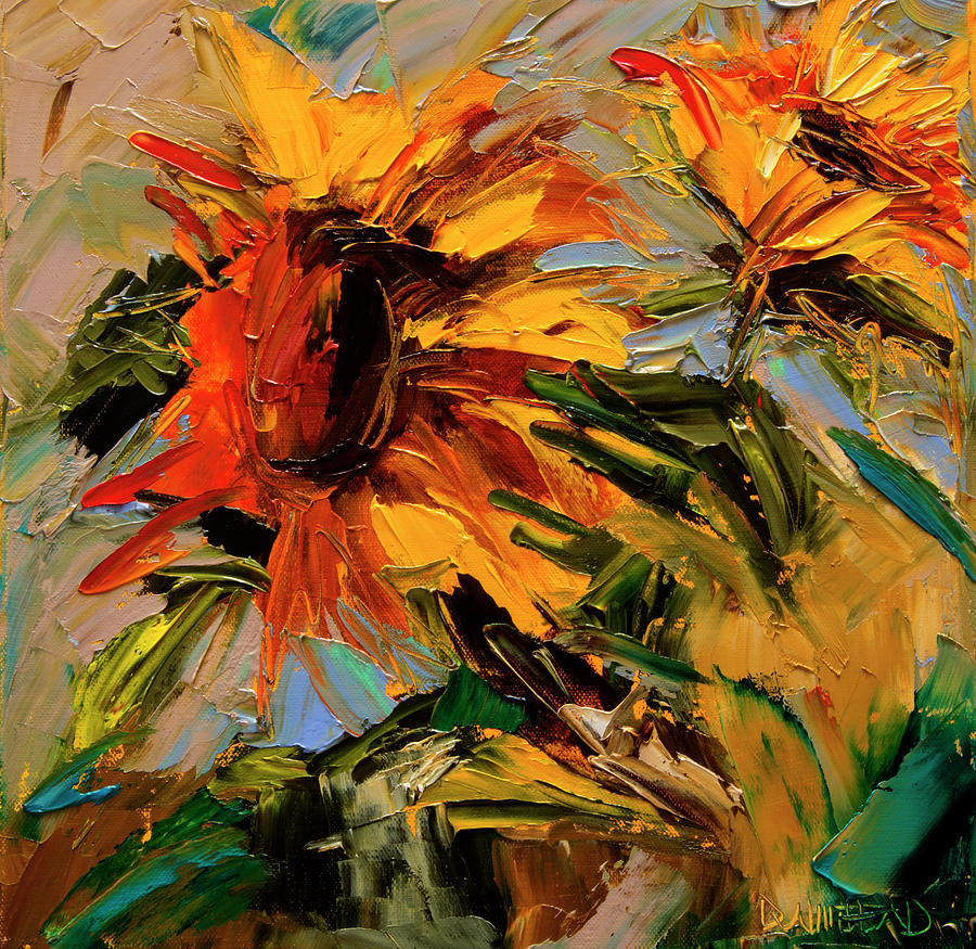 Wild Sunflower Painting by Diane Whitehead