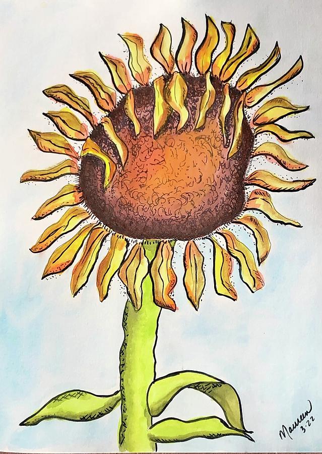 Wild Sunflower Painting by Maureen Osborne - Fine Art America