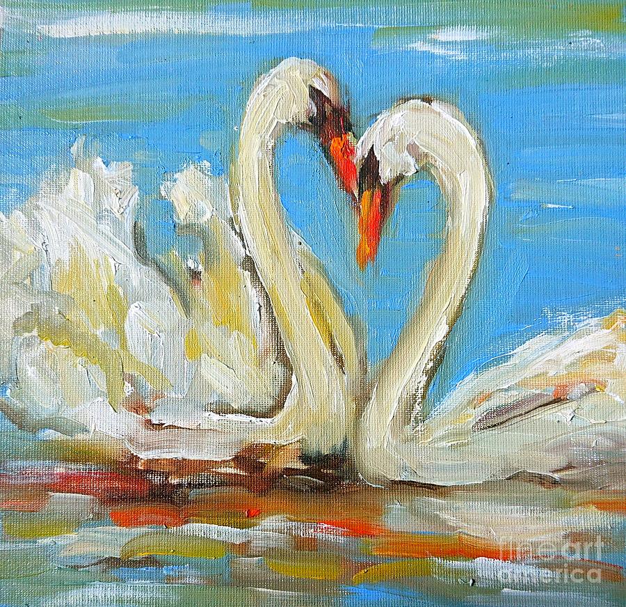Wild swans painting  Painting by Mary Cahalan Lee - aka PIXI