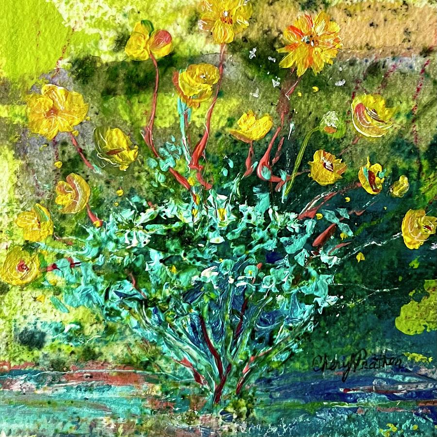 Wild Thing - Brittle Bush Painting by Cheryl Prather
