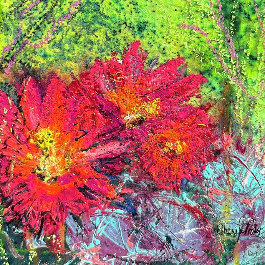 Wild Thing - Cactus Bloom  Painting by Cheryl Prather
