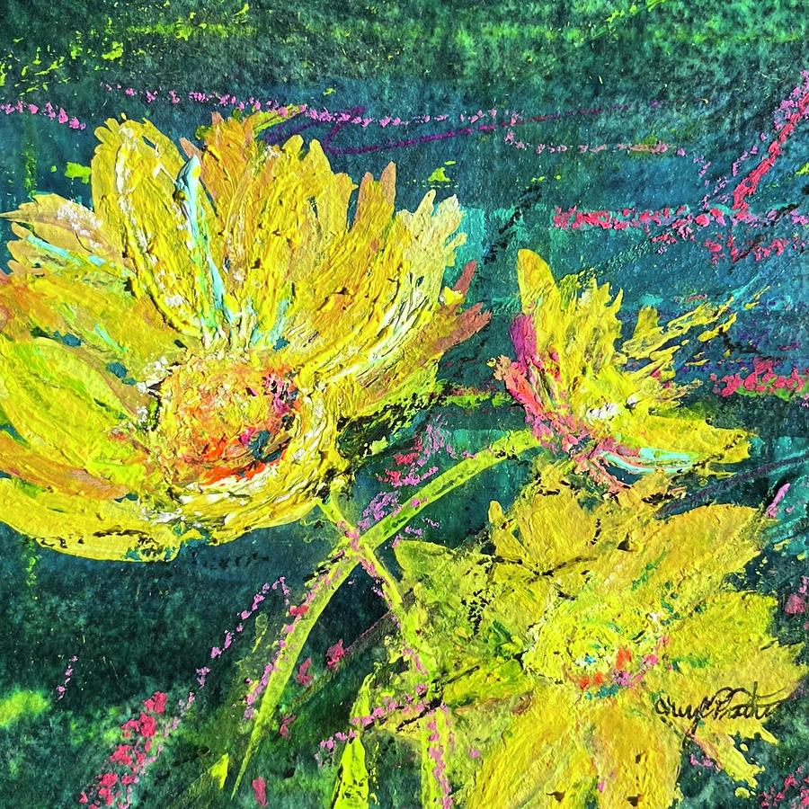 Wild Thing - Desert Marigolds  Painting by Cheryl Prather