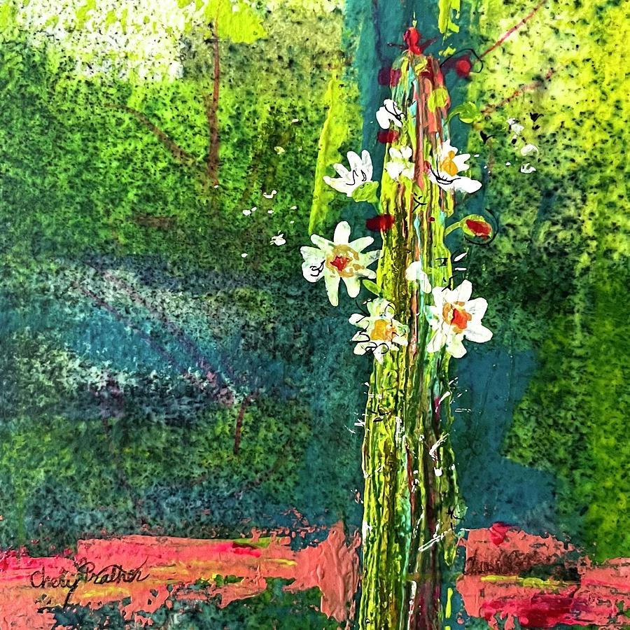 Wild Thing-Cactus Flowers Painting by Cheryl Prather