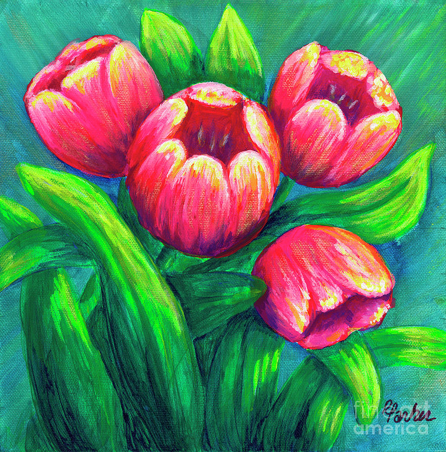 Wild Tulips Painting by Rebecca Parker