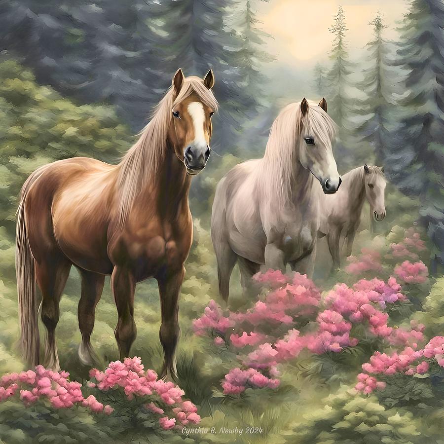 Wild VA Highlander Ponies 2024_0131_1142a Digital Art by Cindys Creative Corner