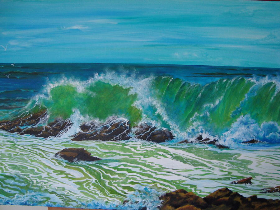 Wild waters, Philip Island Painting by Gaye Pereira-Jackson - Fine Art ...