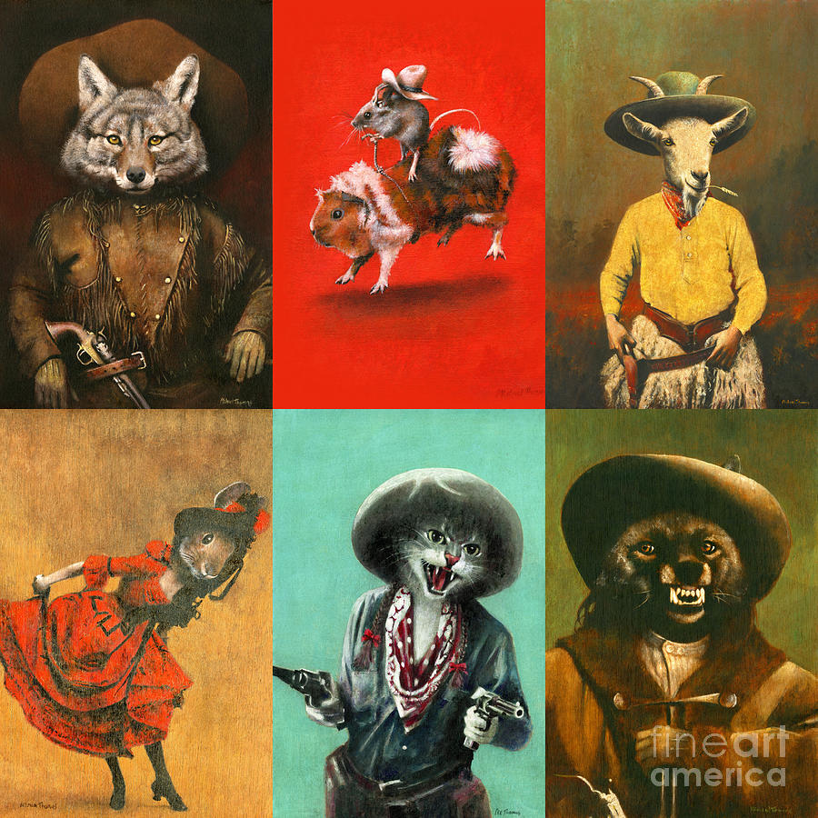 Wild West Animal Characters Painting By Michael Thomas Fine Art America