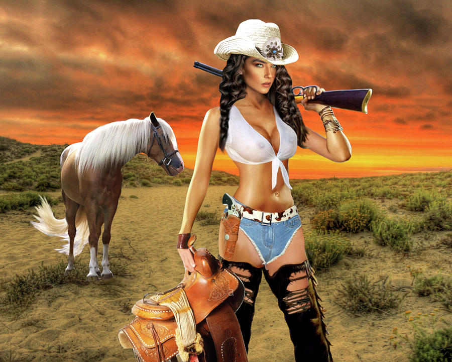 Wild West Cowgirl Digital Art by Glenn Holbrook