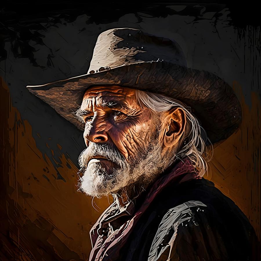 Wild West old man no.1 Painting by Draszyr R - Fine Art America