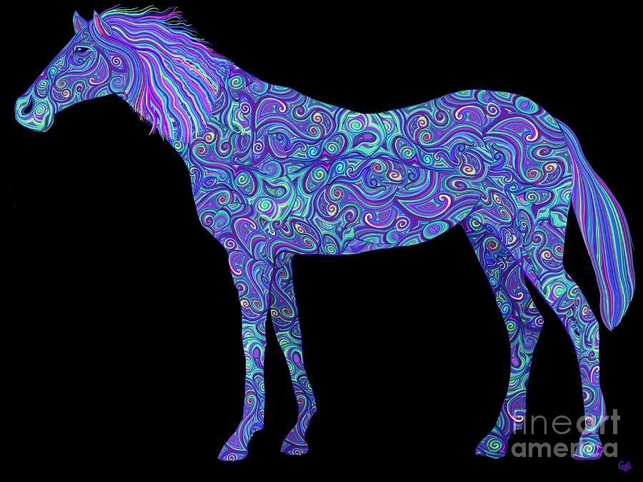 Wild Whimsical Horse  Digital Art by Nick Gustafson