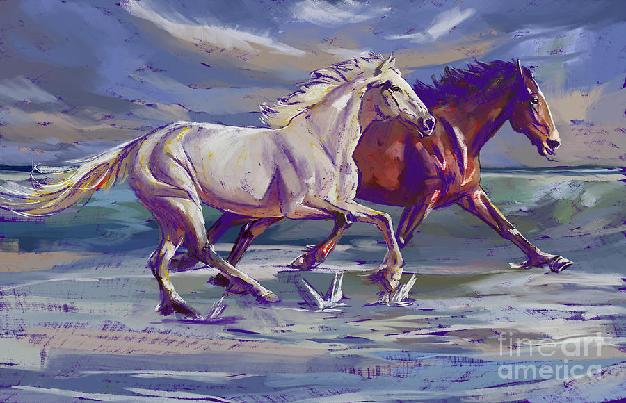 Wild, Wild Horses Painting by Tim Gilliland