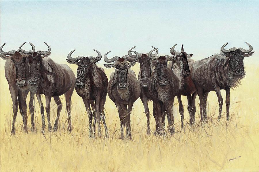 Wildebeest Painting By Natalie Raffield - Fine Art America