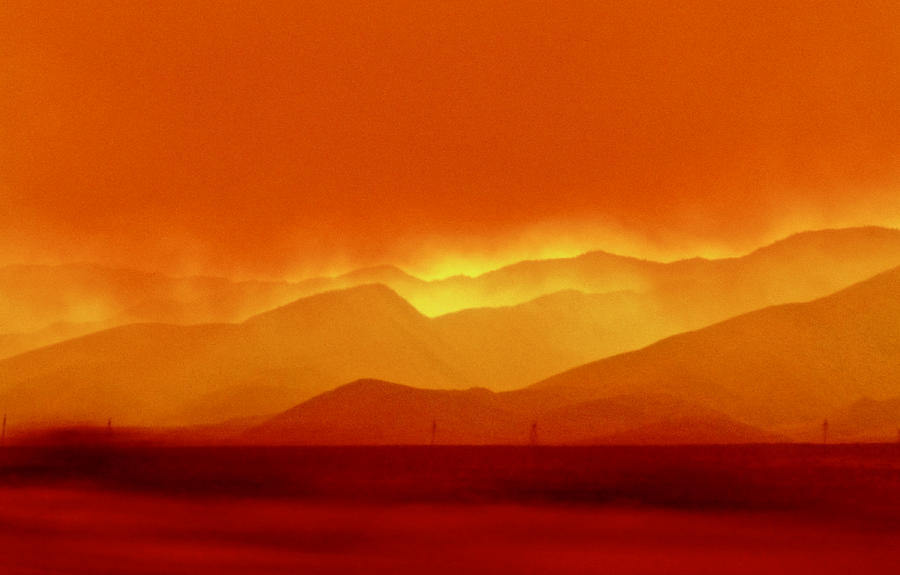 Wildfire Skyline From Passing Car Photograph by Amelia Racca