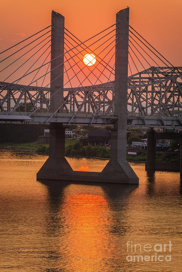 Wildfire Sunset 2 - Ohio River - Louisville - Kentucky Photograph by Gary Whitton