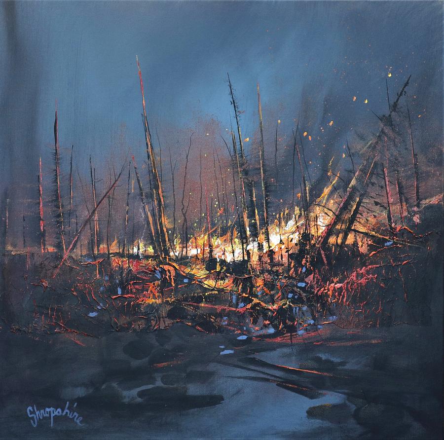 Wildfire Painting by Tom Shropshire
