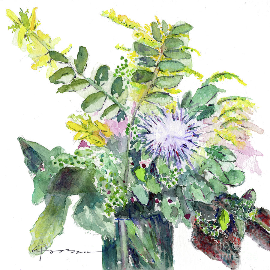 Wildflower Bouquet Painting by Claudia Hafner