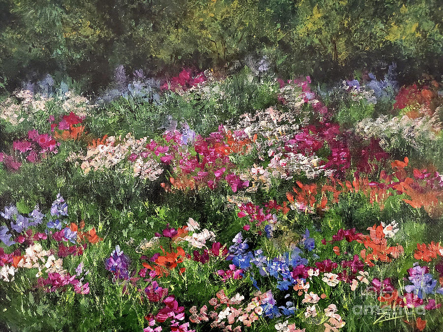 Wildflower Field Painting by Zan Savage