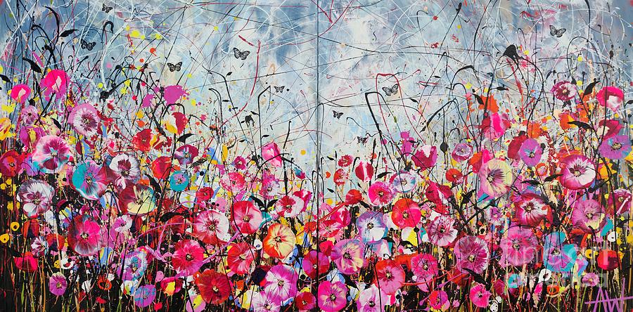 Soul Candy - Diptych Painting by Angie Wright