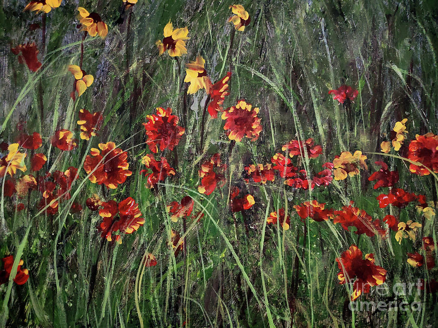 Wildflower Pasture Painting by Zan Savage