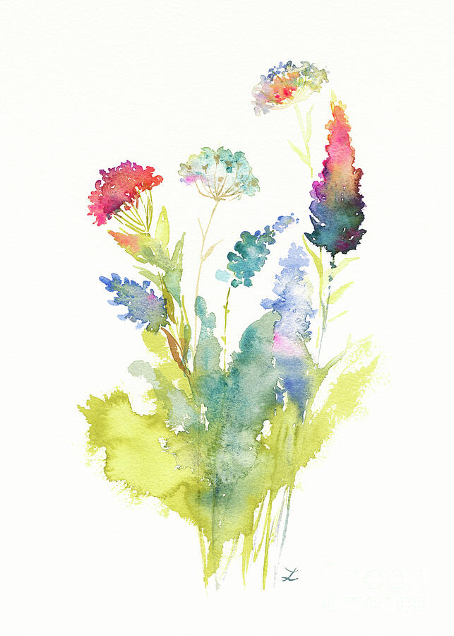 Wildflowers Painting - Wildflower Time by Zaira Dzhaubaeva Wildflowers Painting - Wildflower Time by Zaira Dzhaubaeva