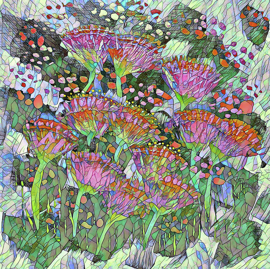 Wildflowers 421 Mosaic Painting by Corinne Carroll