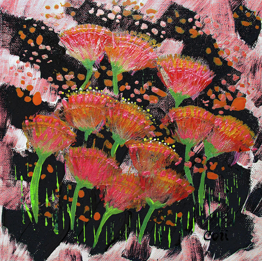 Wildflowers 421 Orange Painting by Corinne Carroll
