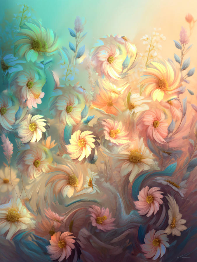 Wildflowers Abstract Digital Art