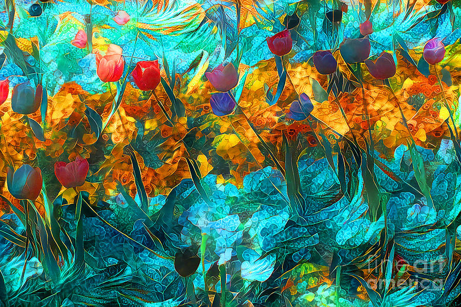 Wildflowers in Contemporary Vibrant Color Motif 20200506v4 Photograph by Wingsdomain Art and Photography